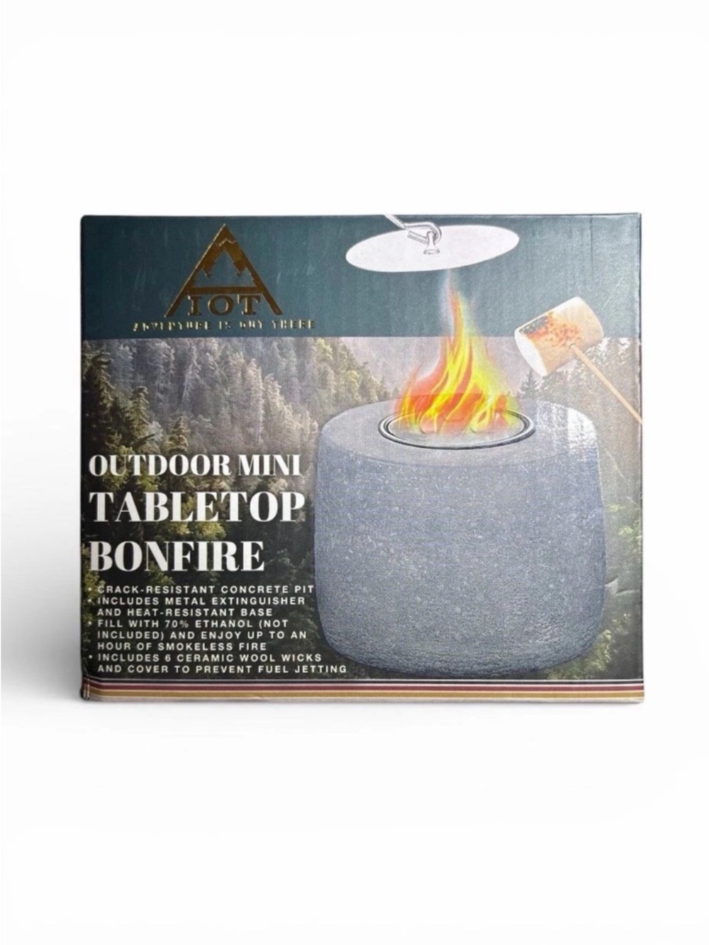 AOT Outdoor Mini Tabletop Bonfire - Gray
